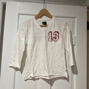 Lucky 13 V Neck 3/4 sleeve tee